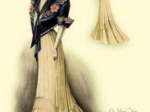 Le Bon Ton: Blue and Tan - Art Print