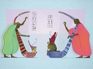 Harpers Painted in the Tomb of Ramses III by John Gardner Wilkinson - Art Print