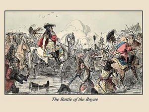 The Battle of the Boyne by John Leech - Art Print