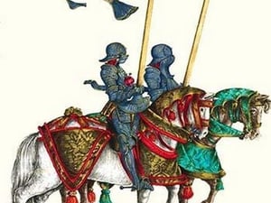 German Knights in Horseback in Procession by H. Burkmair 3 - Art Print