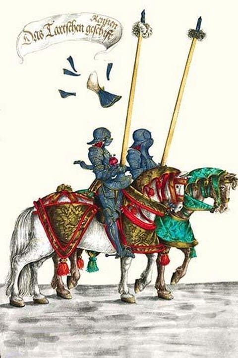 German Knights in Horseback in Procession by H. Burkmair 3 - Art Print