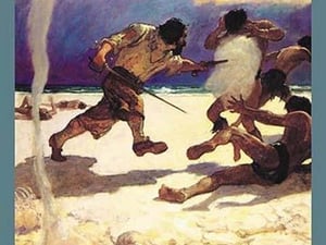 Cannibals by N.C. Wyeth - Art Print
