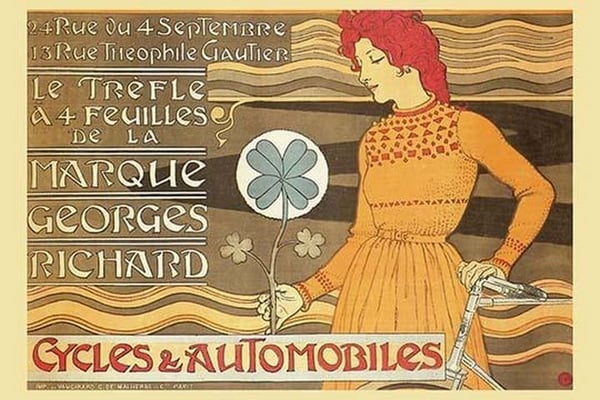 Cycles & Automobile by Marque George Richard by Alphonse Mucha - Art Print