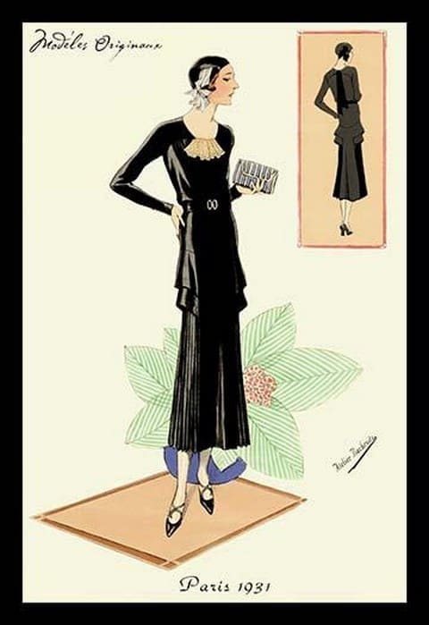 Modeles Originaur: Layered Black Dress by Atelier Bachroitz - Art Print