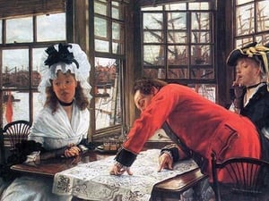 An Interesting story by James Tissot - Art Print