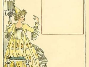 Candlemas opposed all with lighting a candelabra as all were against any such burning during daylight hours by Walter Crane - Art Print