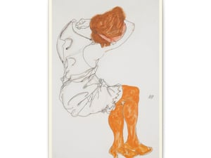 Das Schlafende Mädchen (The Sleeping Girl) (1913) by Egon Schiele - Canvas Wall Art