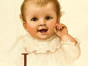 Baby Face J by Ida Waugh - Art Print