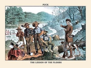 Puck Magazine: The Lesson of the Floods by Bernhard Gillam - Art Print