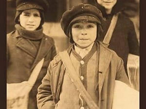 Newsboys by Lewis Wickes Hine - Art Print