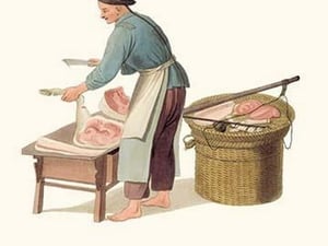 A Pork Butcher by George Henry Malon - Art Print