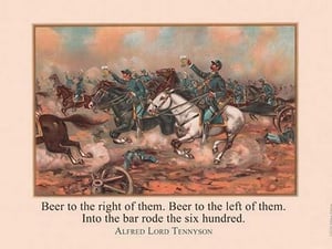 Into the bar rode the 600 - Alfred Lord Tennyson by Wilbur Pierce - Art Print