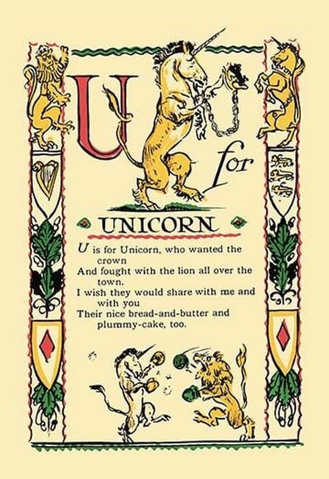 U for Unicorn by Tony Sarge - Art Print