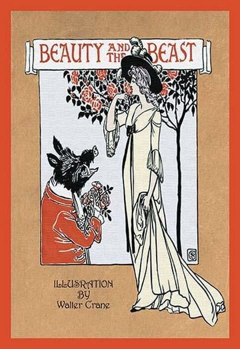 Beauty and the Beast (book cover) by Walter Crane - Art Print