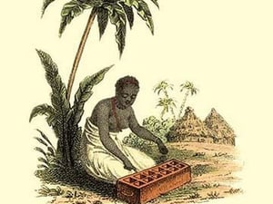 A Girl Studying the Game of Ourri - Art Print