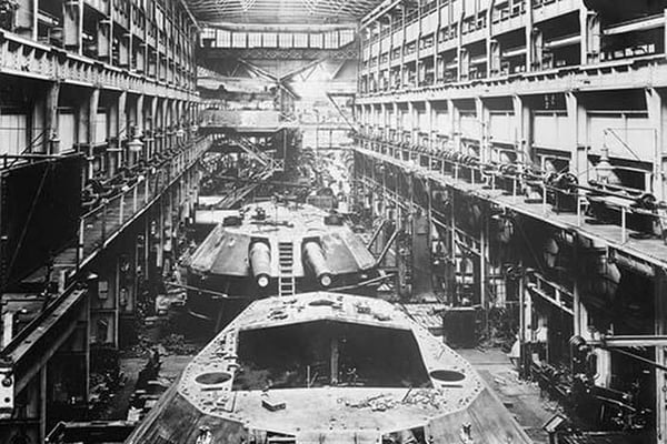 Battleship Turrets produced at Armstrong Works in England - Art Print