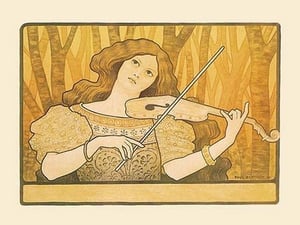 Lessons of the Violin by Paul Berthon - Art Print