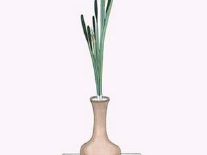 Suisen 'Bird's eye narcissus' in long vase by Josiah Conder #2 - Art Print