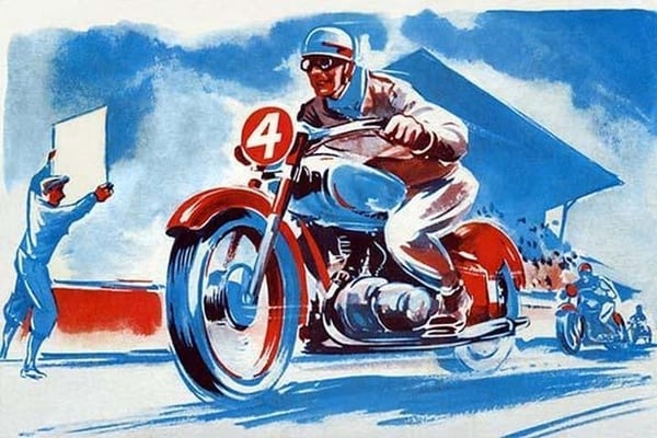 No. 4 Motorcycle - Art Print