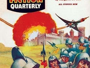 Science Fiction Quarterly: Spaceship Attack on Medieval Fortress - Art Print