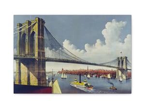 The Great East River Suspension Bridge by Currier & Ives - Canvas Print