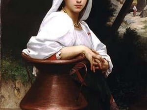 Italian Girl Drawing Water by William Bouguereau - Art Print
