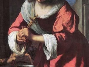 Saint Praxedis by Johannes Vermeer - Art Print