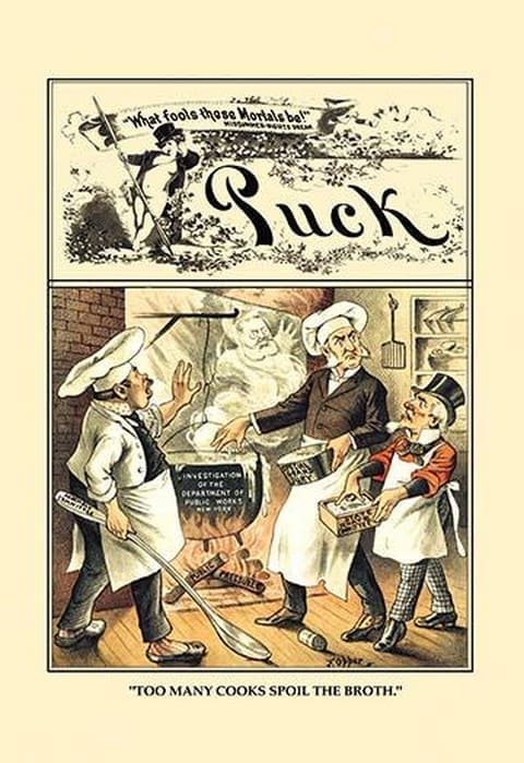 Puck Magazine: 'Too Many Cooks Spoil the Broth' by Frederick Burr Opper - Art Print