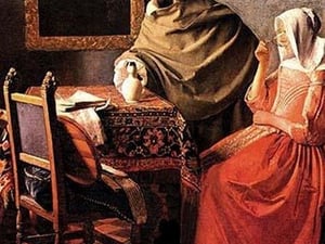 Glass of wine by Johannes Vermeer - Art Print