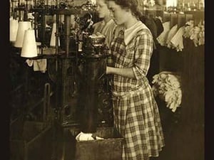 Girls topping stockings by Lewis Wickes Hine - Art Print