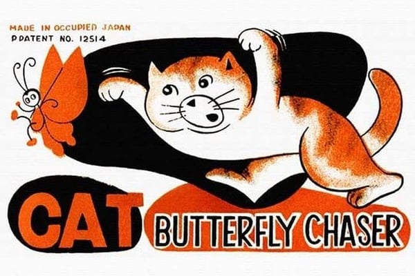 Cat Butterfly Chaser - Art Print