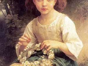 Child Braiding A Crown by William Bouguereau - Art Print