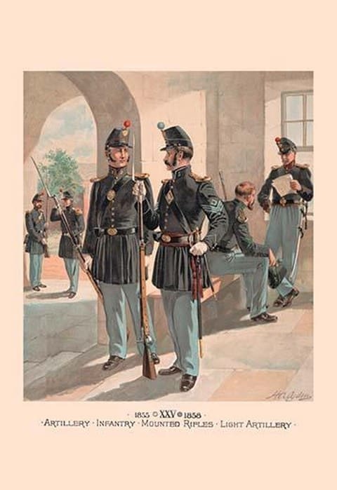 Artillery - Infantry - Mounted Rifles - Light Artillery by Henry Alexander Ogden - Art Print