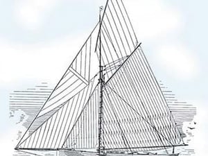 Six-Beam Cutter Sail Plan by Charles P. Kunhardt - Art Print