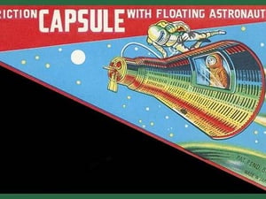 Friction Capsule with Floating Astronaut - Art Print