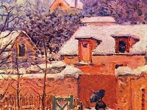 Garden in the Snow by Alfred Sisley - Art Print