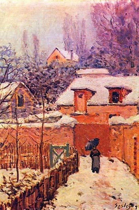 Garden in the Snow by Alfred Sisley - Art Print