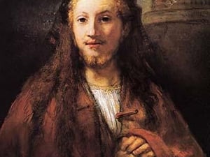 Christ with a pilgrims staff - Art Print