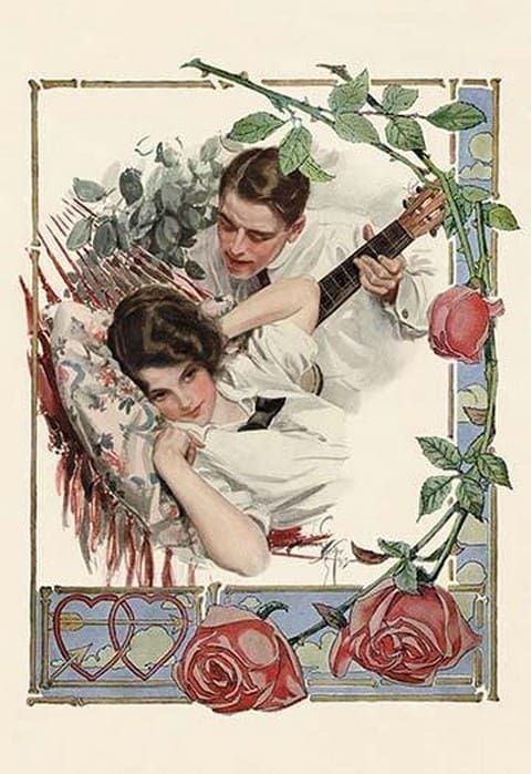 The Serenade by Harrison Fisher - Art Print