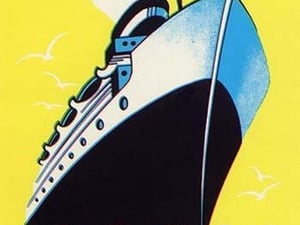 Steamship Cruise liner Boom Label - Art Print