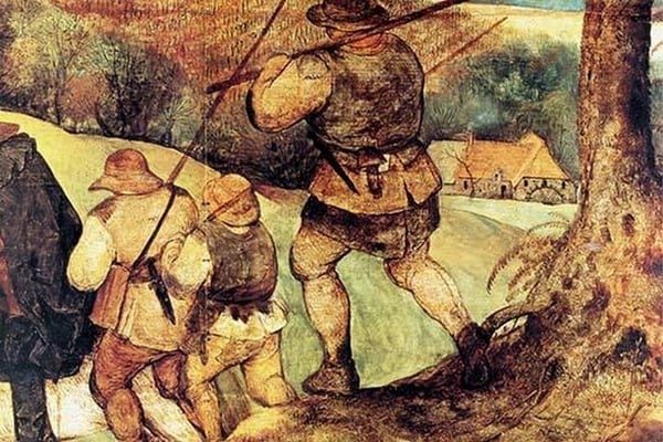 Reentry of Herds in Autumn - Detail by Pieter the Elder Brueghel #3 - Art Print