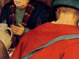 Wedding Banquet - Detail by Pieter the Elder Brueghel #5 - Art Print