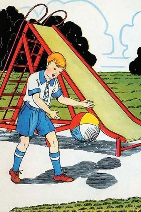 Ball Play in the Playground by Julia Letheld Hahn - Art Print