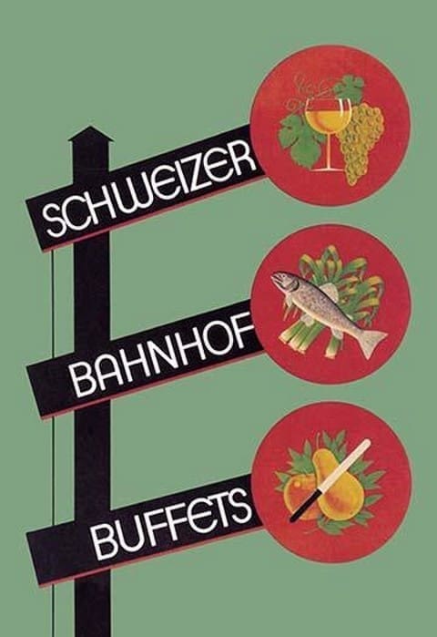 Schweizer Bahnhof Buffets by Charles Kuhn - Art Print