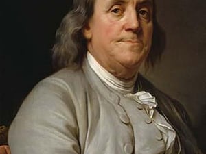 Portrait Benjamin Franklin by Joseph-Siffrede Duplessis - Art Print