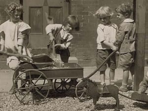 Children Load stones in Wagon with Shovel by Tarbox - Art Print