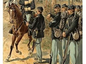 Civil War Campaign - 1861- 1866 - Non-Coms Receive Orders By Henry Alexander Ogden - Art Print