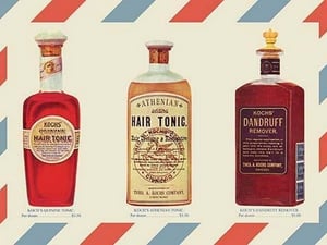 Two Bottles of Hair Tonic and One Bottle of Dandruff Remover - Art Print