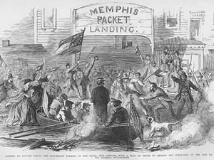 Levee at New Orleans with Flag of Truce Demanding Surrender by Frank Leslie - Art Print