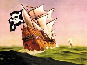 A Pirate Ship With Sails All Set by Anton K. Skillin - Art Print